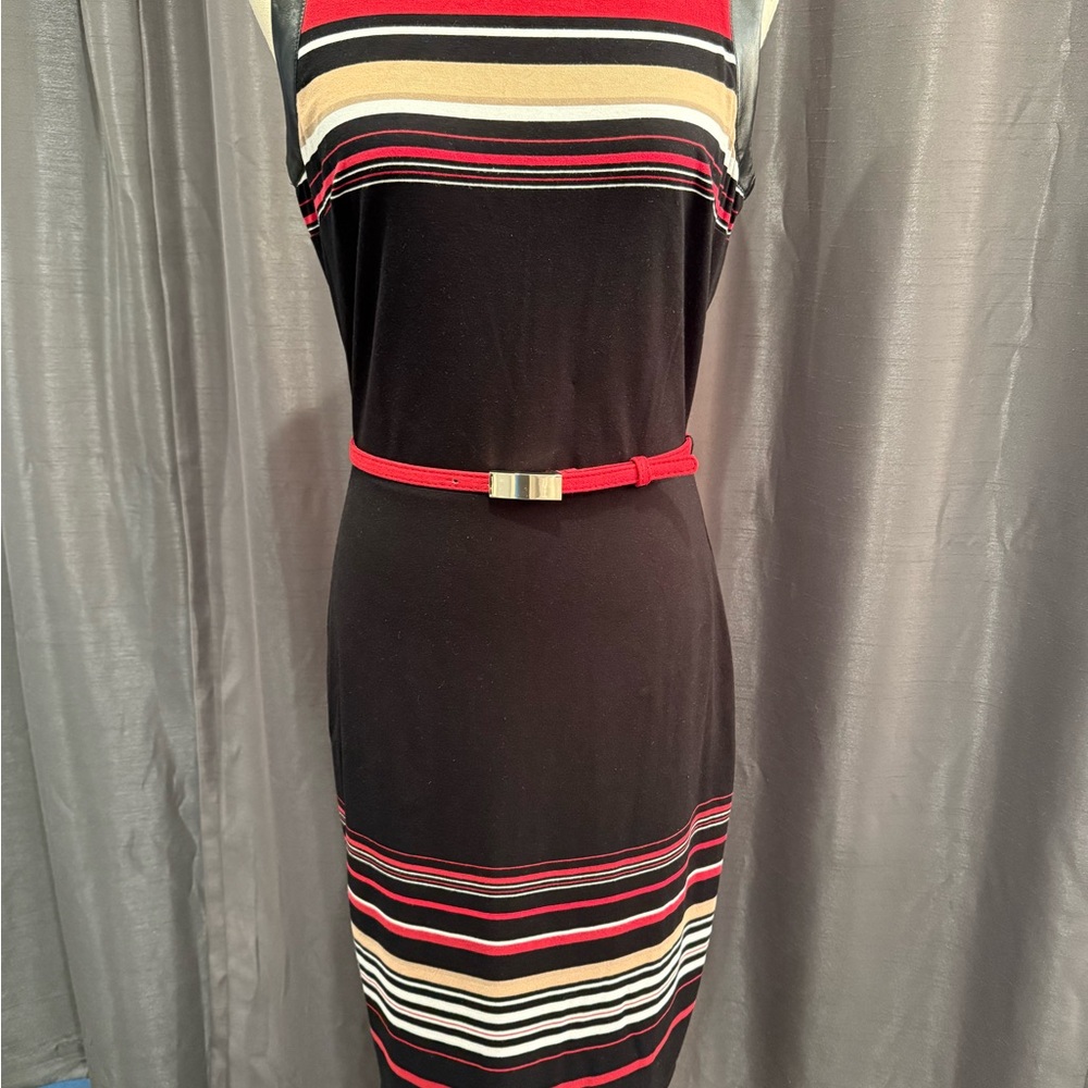 WHBM Striped Black and Red Dress